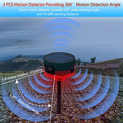 Alarma de sonido solar y luz estroboscópica con detector de