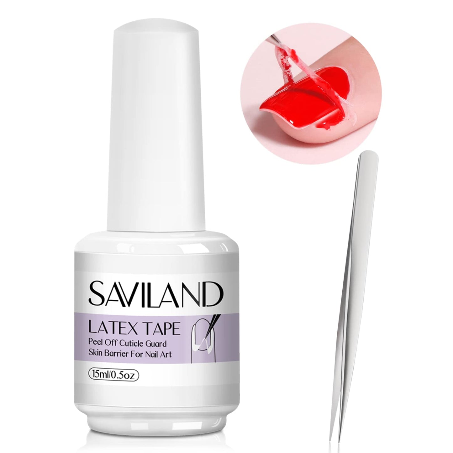 SAVILAND Látex líquido para uñas, 0.5 onzas líquidas, barrer