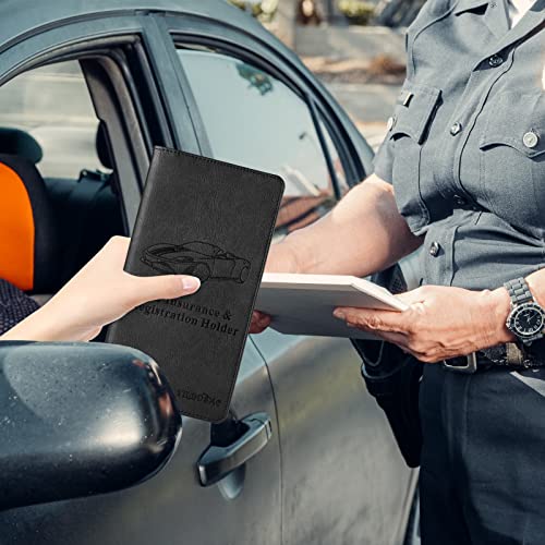 Soporte de cuero para tarjetas de registro y seguro de autom