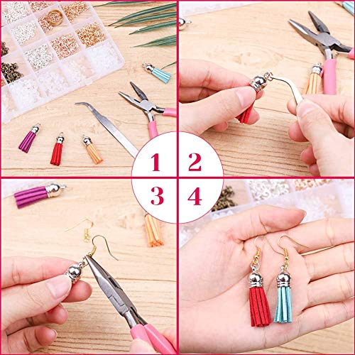 anezus Ganchos para aretes para hacer joyas, kit de suminist