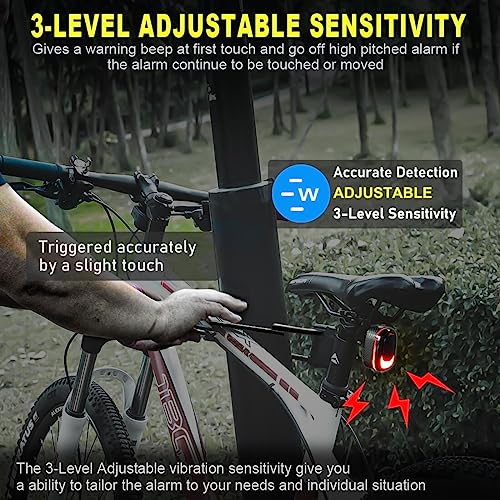 Luz trasera de bicicleta con alarma: luz trasera inalámbrica