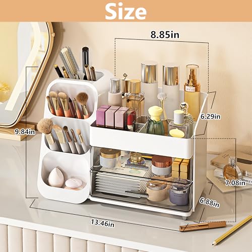 Organizador de maquillaje para tocador, vitrina de gran capa