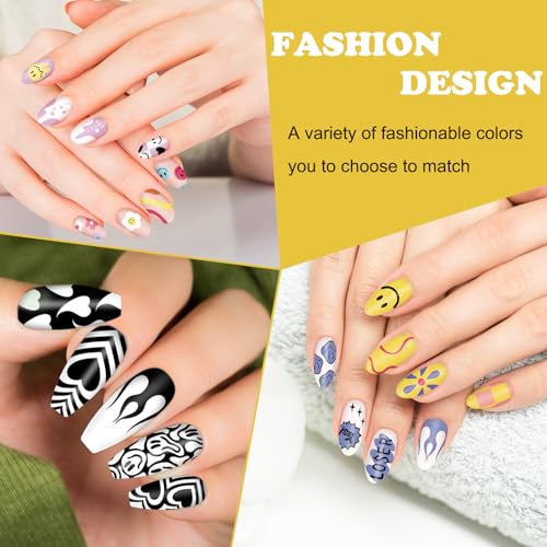 Whaline Juego de 6 placas de uñas de cara sonriente, diseño