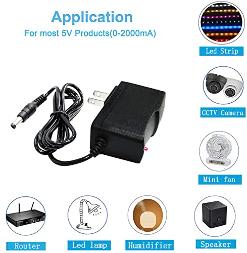 2 adaptadores de fuente de alimentación de 5 voltios 2A CC 4