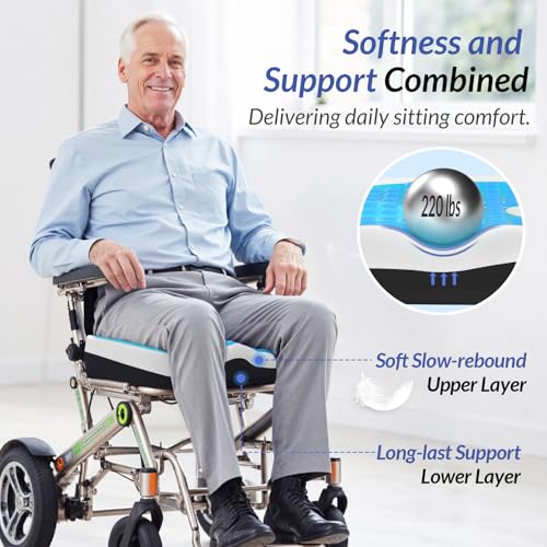 ZIKEE Cojines para silla de ruedas con diseño de triple capa