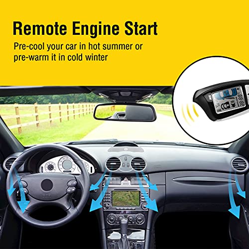 Sistema de alarma de coche LCD de 2 vías de seguridad con si