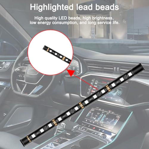 BELOMI Tira de luz LED para automóvil, 12 V, 24 luces LED RG