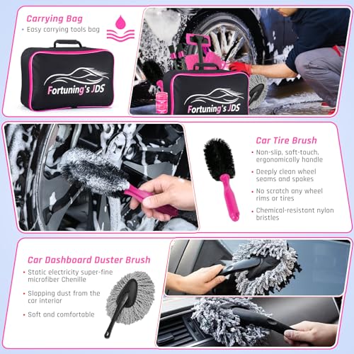 Kit de limpieza de interiores de automóvil de 47 piezas, sum