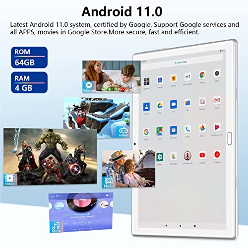 Tablet Tablet Android 13 de 10.1 pulgadas, 64 GB de ROM + 4
