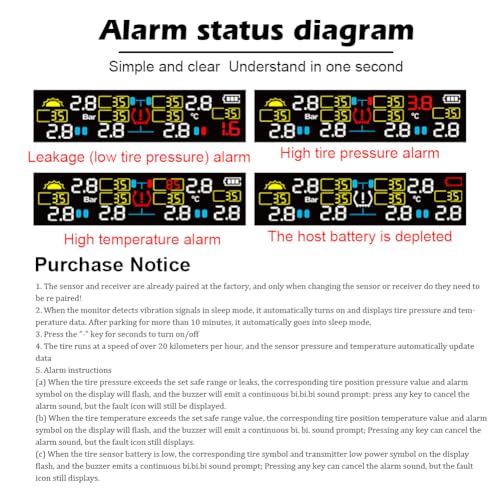 Sistema de monitoreo de presión de neumáticos, T12 TPMS Moni