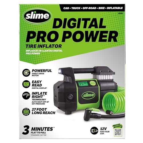 Slime Inflador de neumáticos 40063, coche portátil, SUV, com