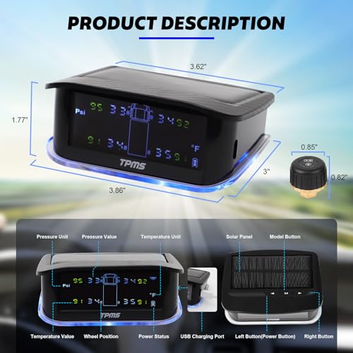 Sistema de monitoreo de presión de neumáticos, pantalla LCD