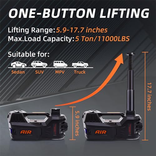 STANDTALL Gato eléctrico para automóvil con bomba de inflado