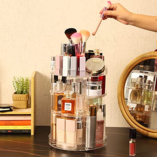 Cq acrylic Organizador de maquillaje giratorio de 360 grados
