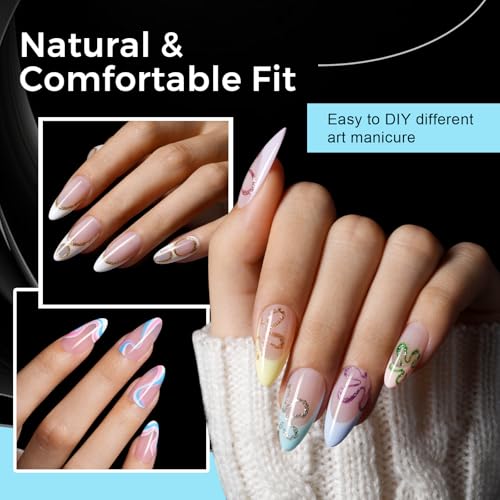 TOMICCA Puntas de uñas transparentes, 240 unidades, uñas acr