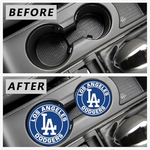 Paquete de 2 posavasos para automóvil para Dodgers, posavaso