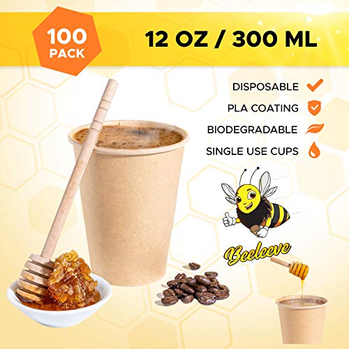 [Paquete de 100 tazas de café y té súper fuertes 100% compos