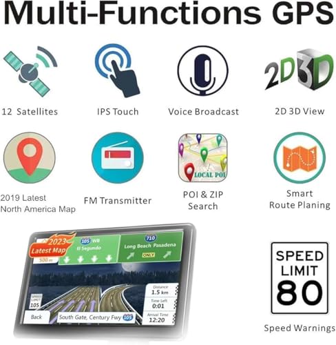 Navegador GPS para automóvil 2025, pantalla táctil de 7 pulg