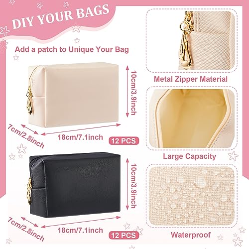 Cunno 24 bolsas de maquillaje a granel de piel sintética par