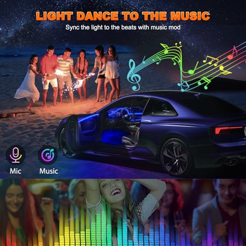 Tira de luces LED USB para interior de automóvil con aplicac