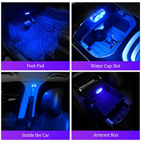 4 luces LED para interiores de automóvil, 7 colores de ilumi