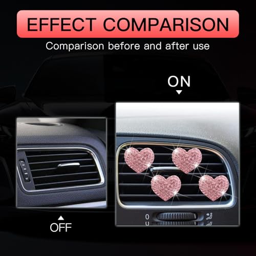 4 clips de ventilación de aire con forma de corazón, difusor