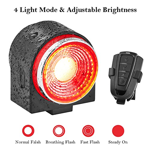 G Keni Alarma inteligente antirrobo para bicicleta, luz tras