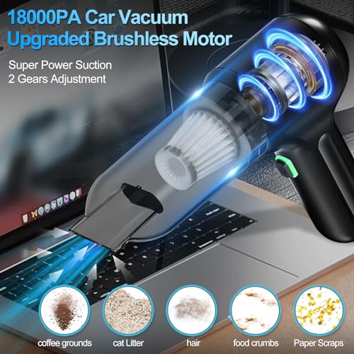 Aspirador de coche inalámbrico recargable: 18000PA 3 en 1 As