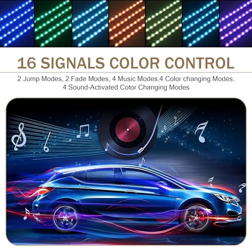 Kit de 4 luces LED para interior de automóvil y tiras de luc