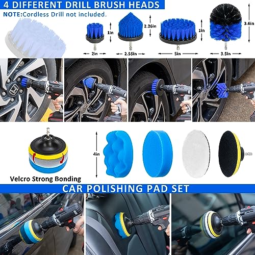 AUTODECO Juego de 37 cepillos para detalles de automóvil, ki