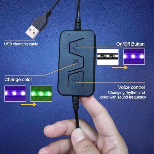 Luces LED para interior de automóvil, 4 tiras de luces LED m