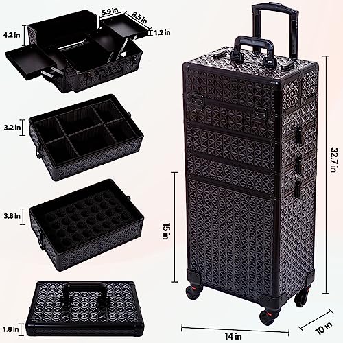 AROUS Estuche de maquillaje profesional 5 en 1, estuche de a