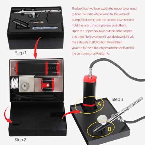 Kit de aerógrafo inalámbrico con soporte para cepillo de air