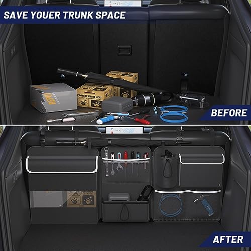 Organizador de maletero para asiento trasero, organizador de