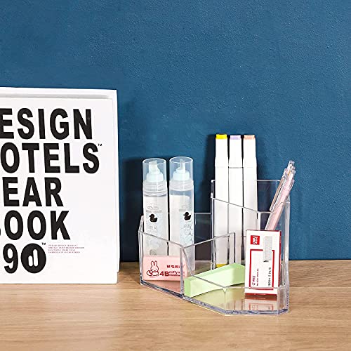 Cq acrylic Organizador de brochas de maquillaje, 3 ranuras p