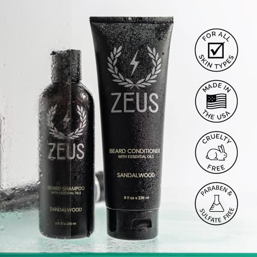 ZEUS Set de acondicionador para barba y lavado de barba con