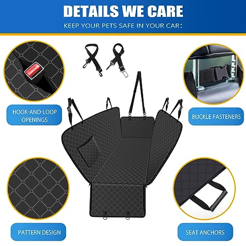 Funda de asiento de automóvil para perro con bolsillo de alm