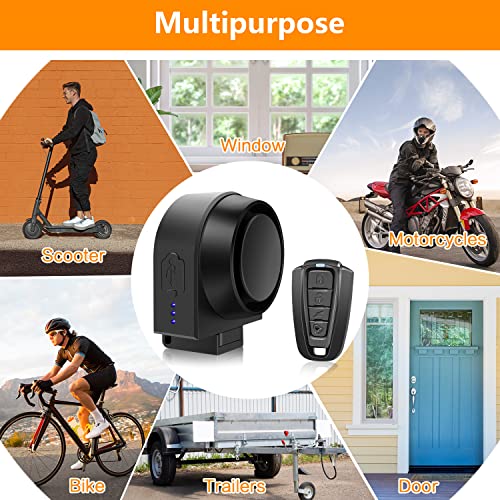 Alarma de bicicleta con carga USB remota 115dB vibración ant