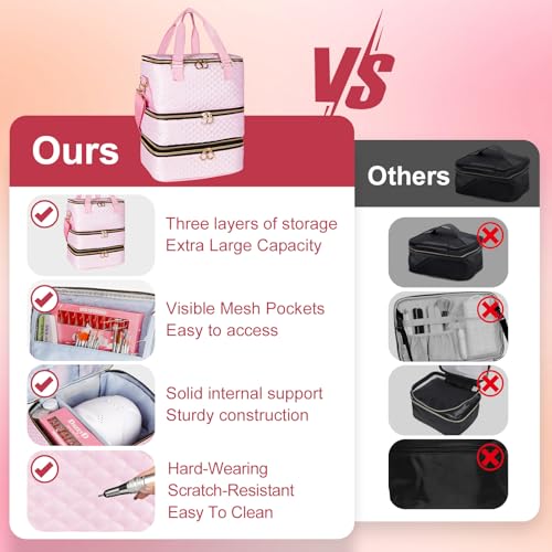 Bolsa organizadora de esmalte de uñas con capacidad para 84
