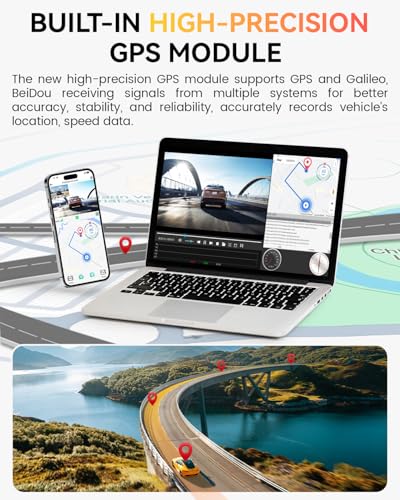 Cámara de tablero frontal trasera 4K integrado 5G WiFi GPS,