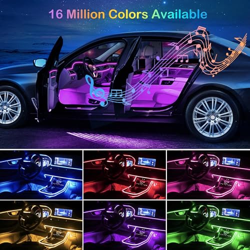 Tira de luces LED para el interior del automóvil, RGB 9 en 1