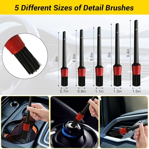 Kit de 37 piezas de detalles para automóvil, kit de limpieza
