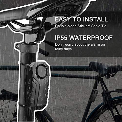 WSDCAM Alarma de bicicleta con control remoto, paquete de 2,
