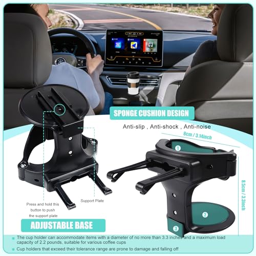2 portavasos para ventilación de aire para automóvil, soport