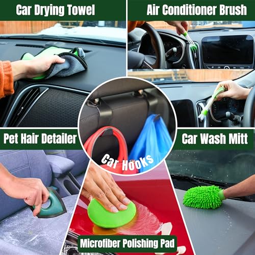 Kit de 31 piezas de detallado de coche, juego de cepillos pa