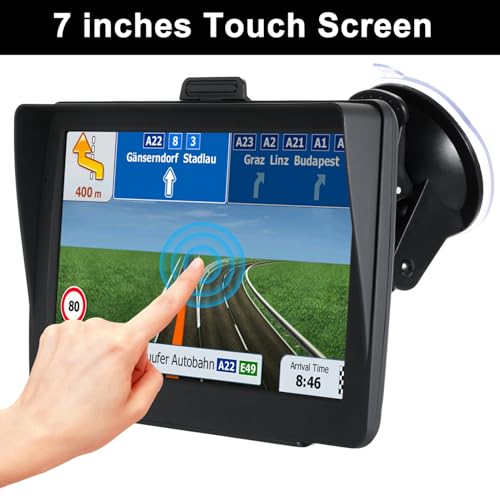 Navegador GPS para automóvil, último mapa 2025, pantalla HD