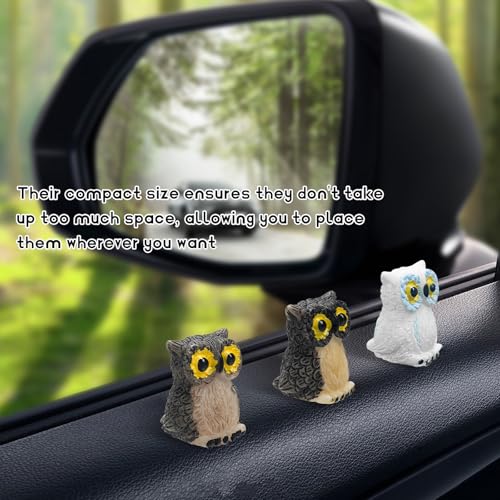 6 piezas de mini búho decoración de tablero de automóvil, li