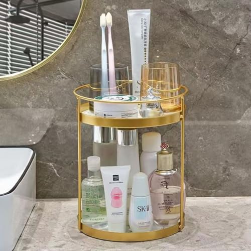 Organizador de maquillaje de metal para tocador, organizador