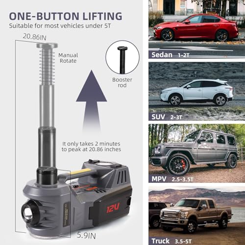 EFFIROSO Kit de gato eléctrico para automóvil hidráulico de