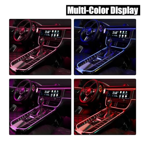Tira de luces LED para interior de automóvil con cable EL, t